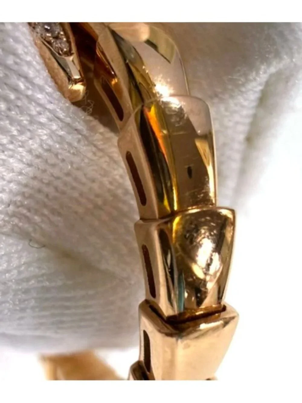 Bvlgari Serpenti Viper Ring 18k Pink Gold Diamond